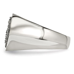 Sophia Jewelers Stainless Steel Druzy Polished Fashion Ring Elegant White Finish