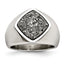 Silver Druzy Ring in Stainless Steel
