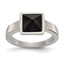 Stainless Steel Polished with Solid Black Carbon Fiber Geometric Ring