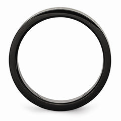 Stainless Steel Black IP-Plated Roman Numerals Engravable Wedding Band