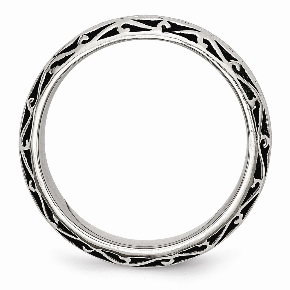 Stainless Steel 7mm Antiqued Band