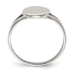 Stainless Steel Polished Oval Disc Ring