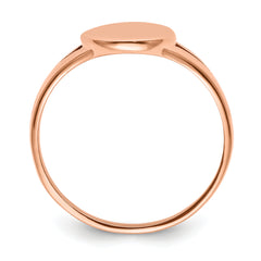 Stainless Steel Polished Rose IP-plated Oval Disc Ring