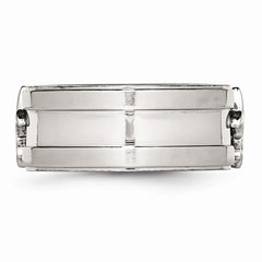 Sophia Jewelers Stainless Steel Fleur de Lis Engravable Wedding Band