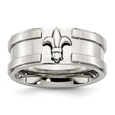 Sophia Jewelers Stainless Steel Fleur de Lis Engravable Wedding Band