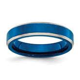 Stainless Steel Polished Blue IP-plated 5mm Band