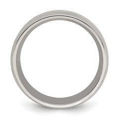 Stainless Steel Polished Glitter Paper Inlay Center 8mm Band