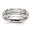 Stainless Steel Polished with Satin Center 6mm Grooved Edge Band