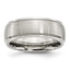 Stainless Steel Polished with Brushed Center 8mm Ridged Edge Band