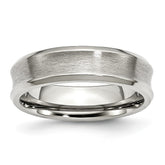 Sophia Jewelers Stainless Steel Concave Wedding Band with Polished & Brushed Finish