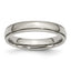 Grooved & Beaded Comfort-Fit Wedding Band in Stainless Steel, 4mm