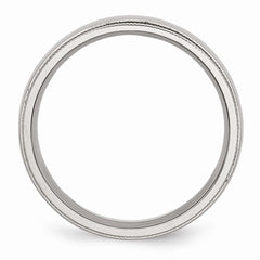 Sophia Jewelers Polished Stainless Steel Grooved Comfort Fit Wedding Band