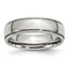Grooved & Beaded Comfort-Fit Wedding Band in Stainless Steel, 6mm