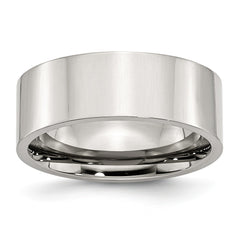 Sophia Jewelers: Polished Stainless Steel 8mm Engravable Comfort Fit Wedding Band