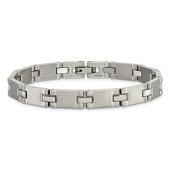 Chisel Stainless Steel Brushed and Polished 8.25 inch Link Bracelet