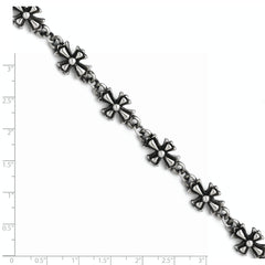 Stainless Steel Antiqued Crosses Bracelet