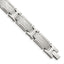 Chisel Stainless Steel Polished and Textured 8.5 inch Link Bracelet