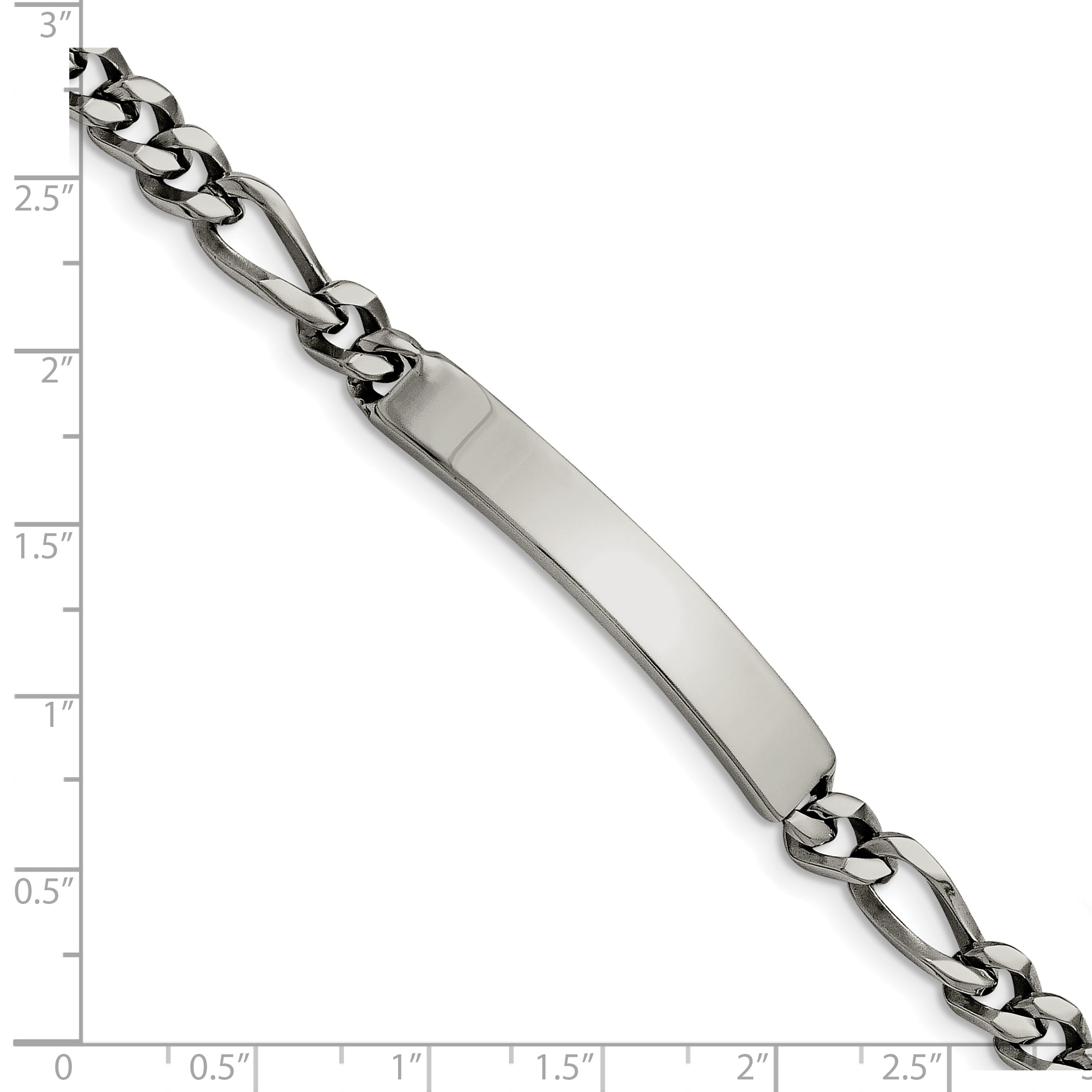 Chisel Stainless Steel Polished Figaro Chain 8.25 inch ID Bracelet