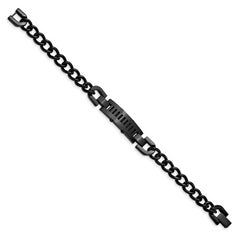 Stainless Steel Brushed and Polished Black IP-plated 8.25in Bracelet