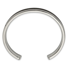 Chisel Stainless Steel Polished with Enameled Koa Wood Inlay Cuff Bangle