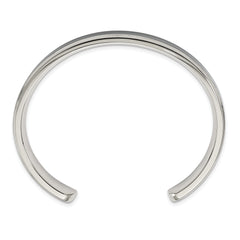 Chisel Stainless Steel Polished with Black Carbon Fiber Inlay Cuff Bangle