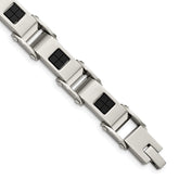 Stainless Steel Polished Black IP-plated 8.5in Bracelet