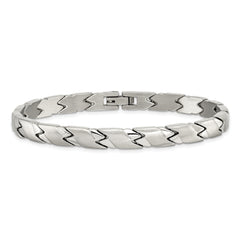 Chisel Stainless Steel Brushed and Polished 8.25 inch Bracelet