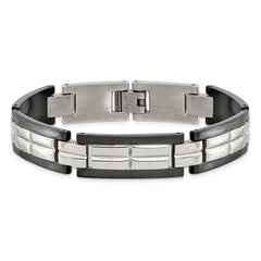 Chisel Stainless Steel Polished Black IP-plated 8.5 inch Link Bracelet