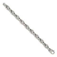 Chisel Stainless Steel Polished with CZ 9 inch Bracelet