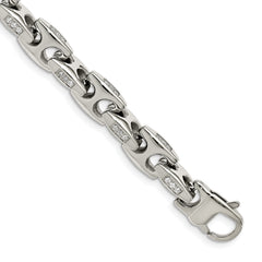 Chisel Stainless Steel Polished with CZ 9 inch Bracelet