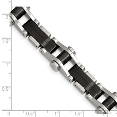 Chisel Stainless Steel Polished Black IP-plated 8 inch Bracelet