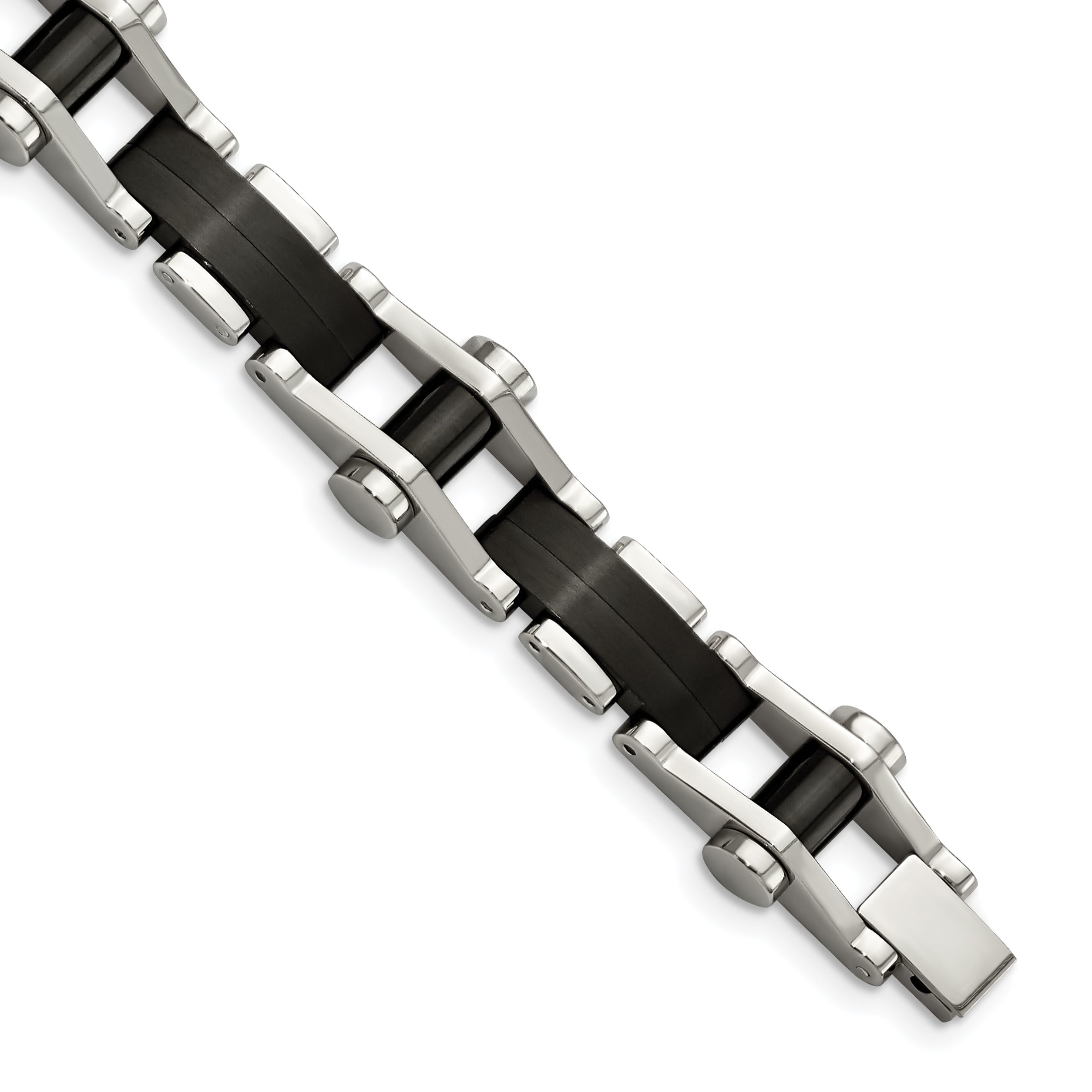 Chisel Stainless Steel Polished Black IP-plated 8 inch Bracelet