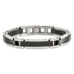 Chisel Stainless Steel Polished Black IP-plated 8.5 inch Link Bracelet