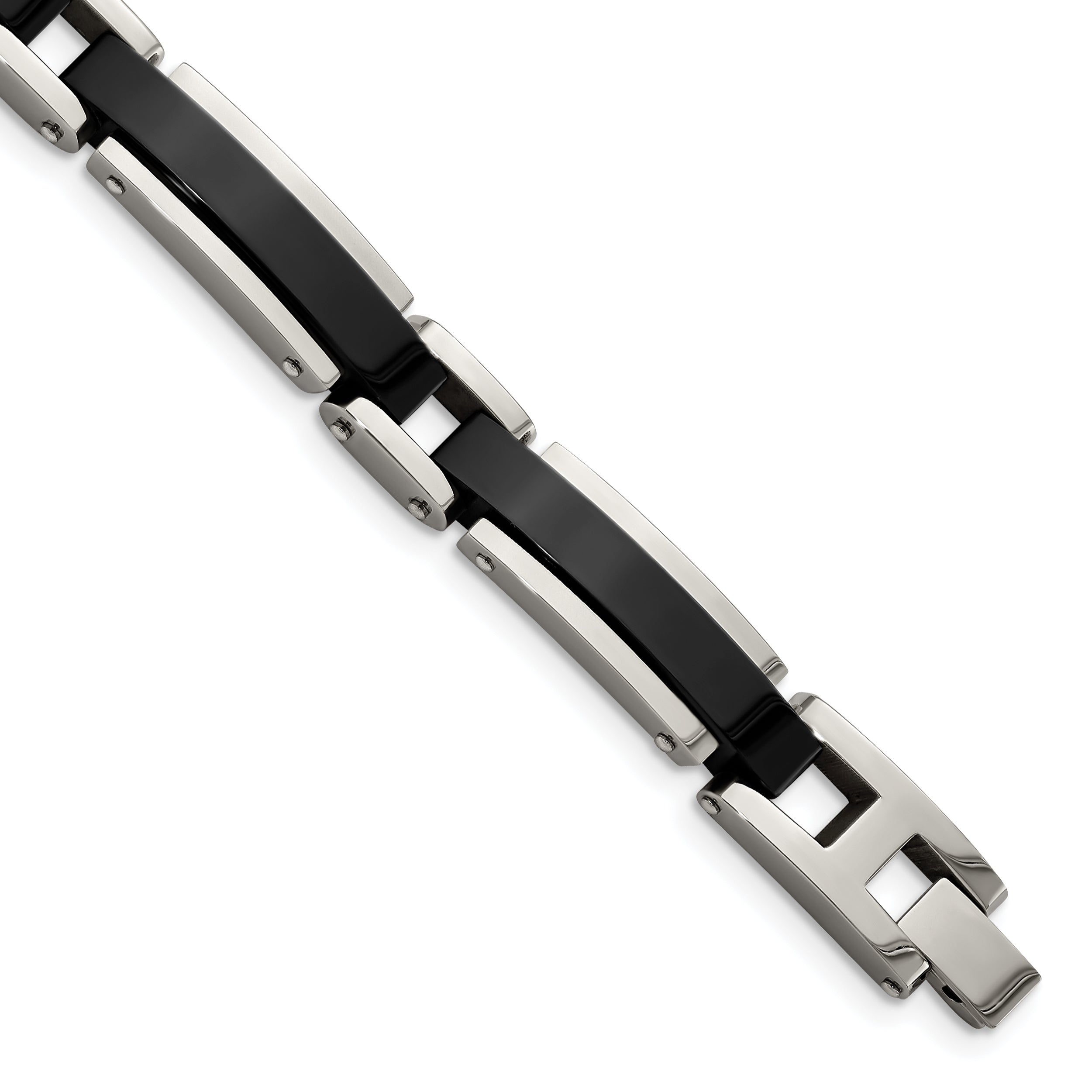 Chisel Stainless Steel Polished Black IP-plated 8.5 inch Link Bracelet