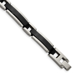 Chisel Stainless Steel Polished Black IP-plated 8.5 inch Link Bracelet