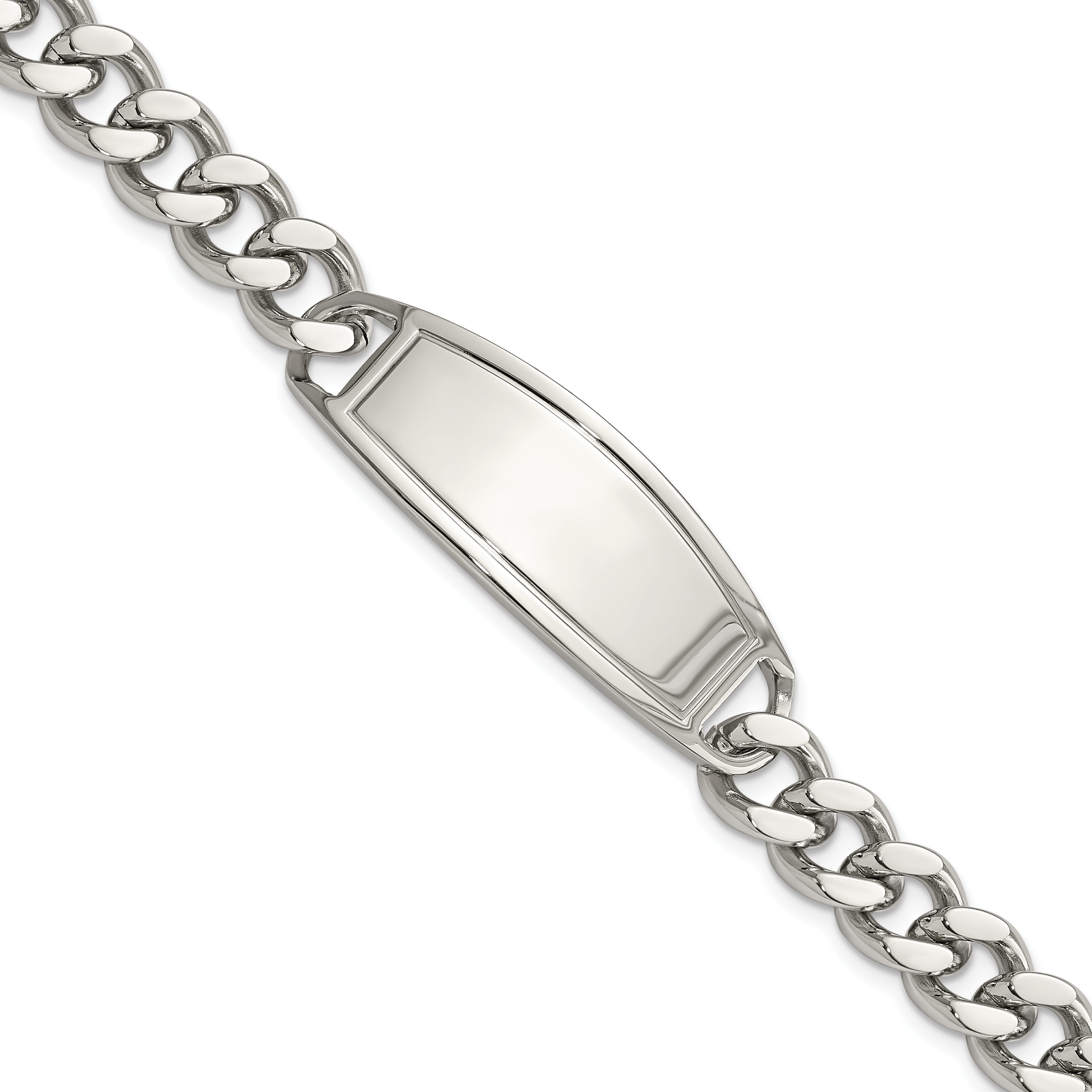 Chisel Stainless Steel Polished Curb Chain 8.5 inch ID Bracelet