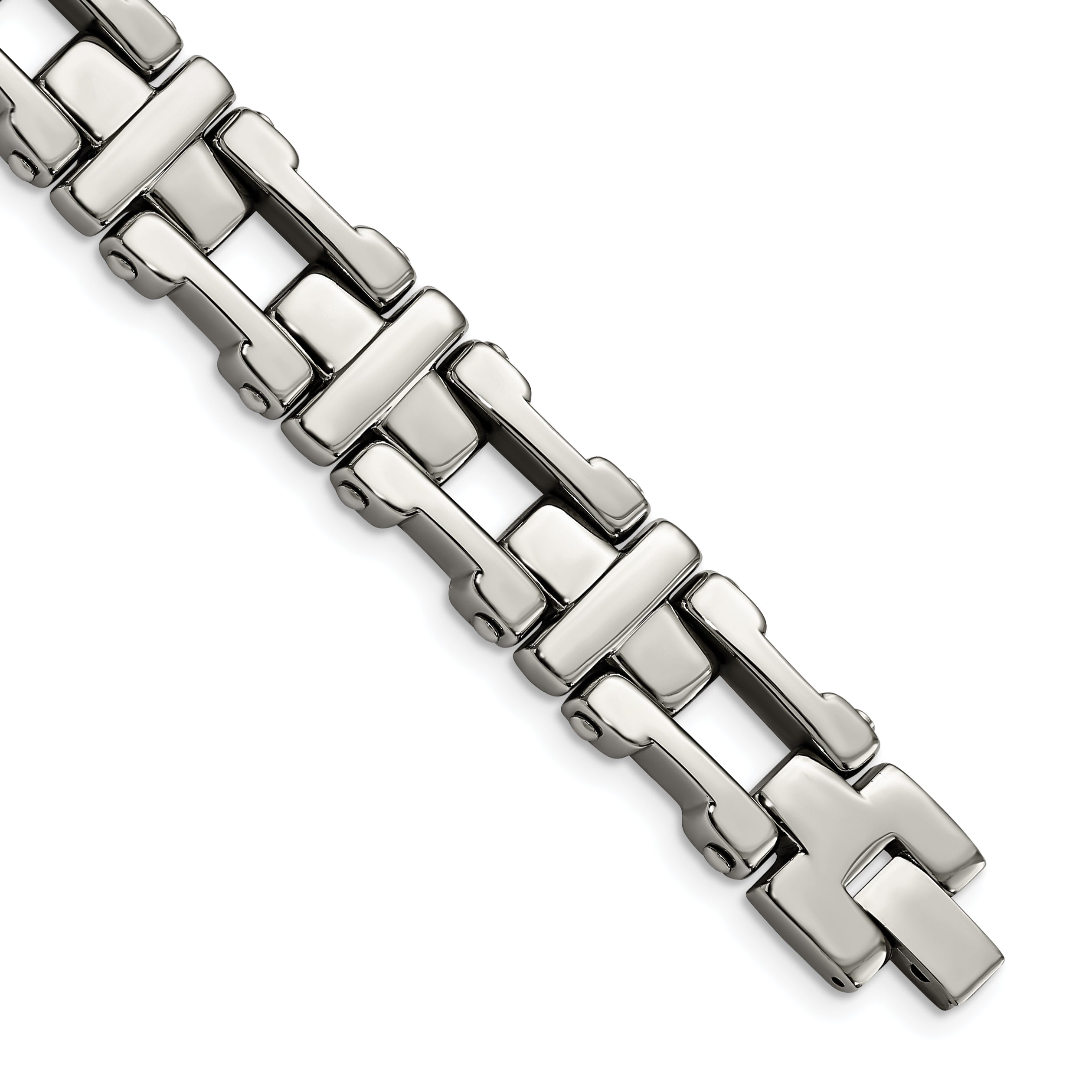 Chisel Stainless Steel Polished 8.5 inch Open Corss Link Bracelet