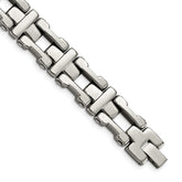 Chisel Stainless Steel Polished 8.5 inch Open Corss Link Bracelet