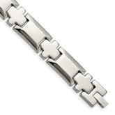 Chisel Stainless Steel Polished 8.5 inch Cross Link Bracelet
