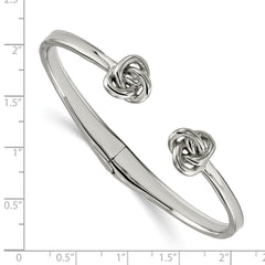 Chisel Stainless Steel Polished Knot Hinged Cuff Bangle
