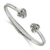 Chisel Stainless Steel Polished Knot Hinged Cuff Bangle
