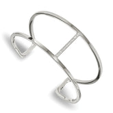 Chisel Stainless Steel Polished with Preciosa Crystal Cuff Bangle