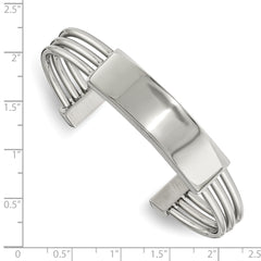 Chisel Stainless Steel Polished Engraveable ID Cuff Bangle