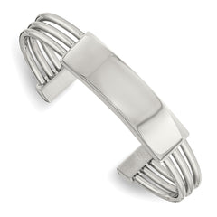 Chisel Stainless Steel Polished Engraveable ID Cuff Bangle