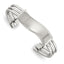 Stainless Steel Polished Waved ID Cuff Bangle