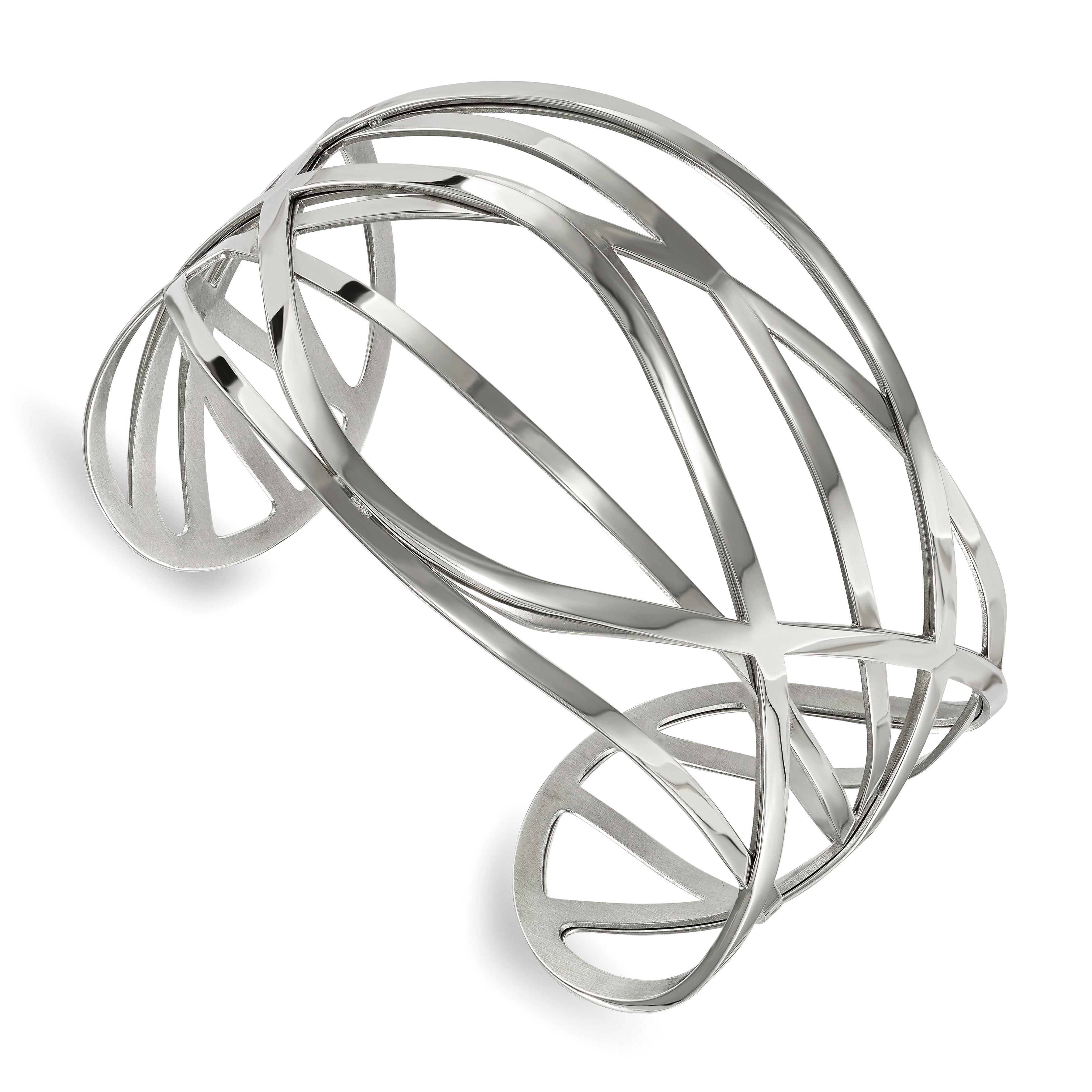 Chisel Stainless Steel Polished Cuff Bangle