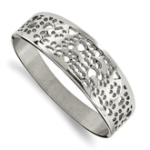 Chisel Stainless Steel Polished Paw Print Cut-out Hinged Bangle