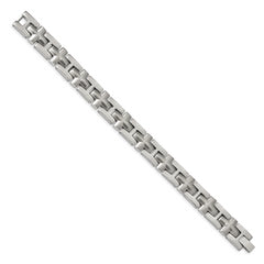 Chisel Stainless Steel Brushed and Polished 8.5 inch Cross Link Bracelet