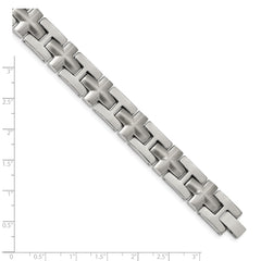 Chisel Stainless Steel Brushed and Polished 8.5 inch Cross Link Bracelet