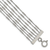 Stainless Steel Polished Multi Strand 7.5in Bracelet